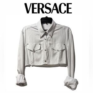Vintage Versace Oxford Button Down Shirt Reworked Designer